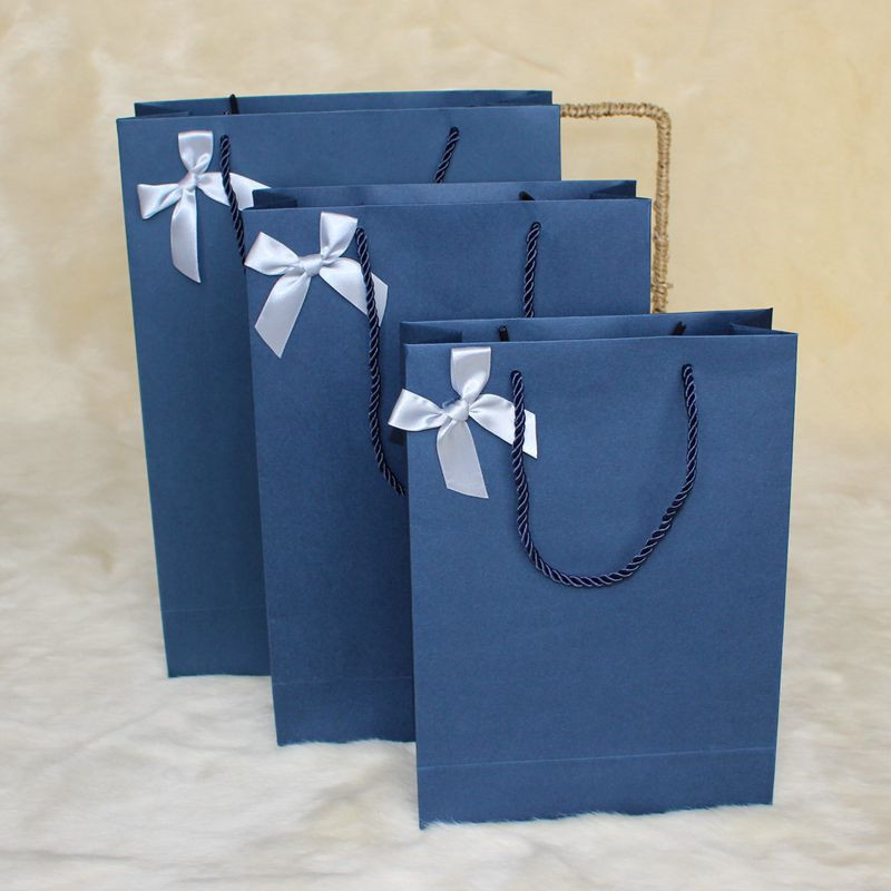INS Style Gift Bag Portable Paper Bag High-End Exquisite Bowknot Shopping Large Vertical In Stock