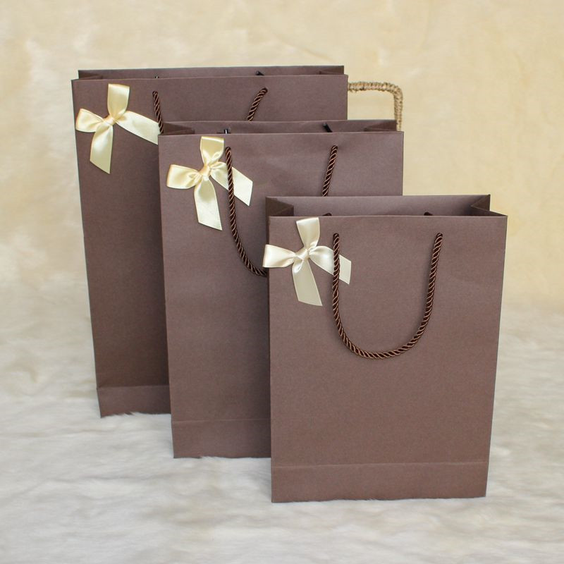 INS Style Gift Bag Portable Paper Bag High-End Exquisite Bowknot Shopping Large Vertical In Stock