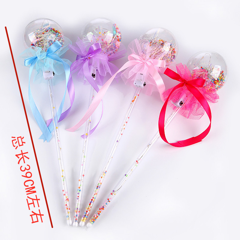 Luminous magic Wand colorful Flash Bobble Ball Fairy BowKnot Star Ball Children&#039;s Toy Web Celebrity Wholesale