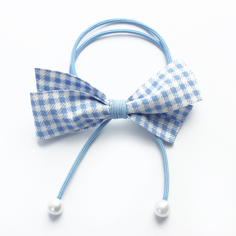 French Fabric Bowknot Hair Ring Headband Ribbon Pearl Bowknot Headband Fairy Girl Mori Style Pink Headband Rubber Band