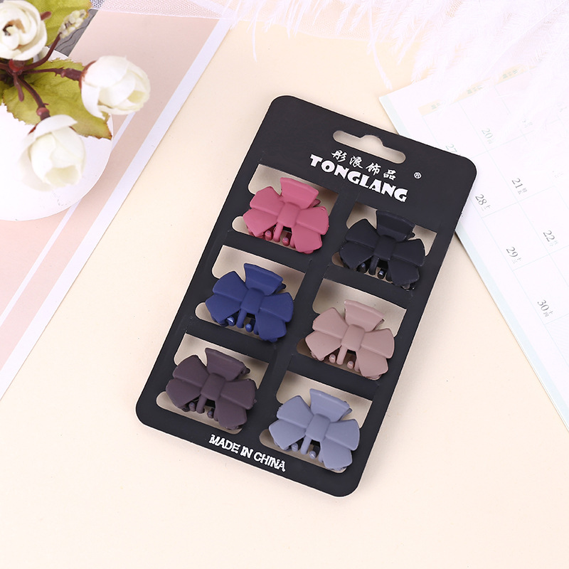 Manufacturers direct South Korea broken hair top clip clips hair ornaments personality solid color bowknot plastic headwear grips