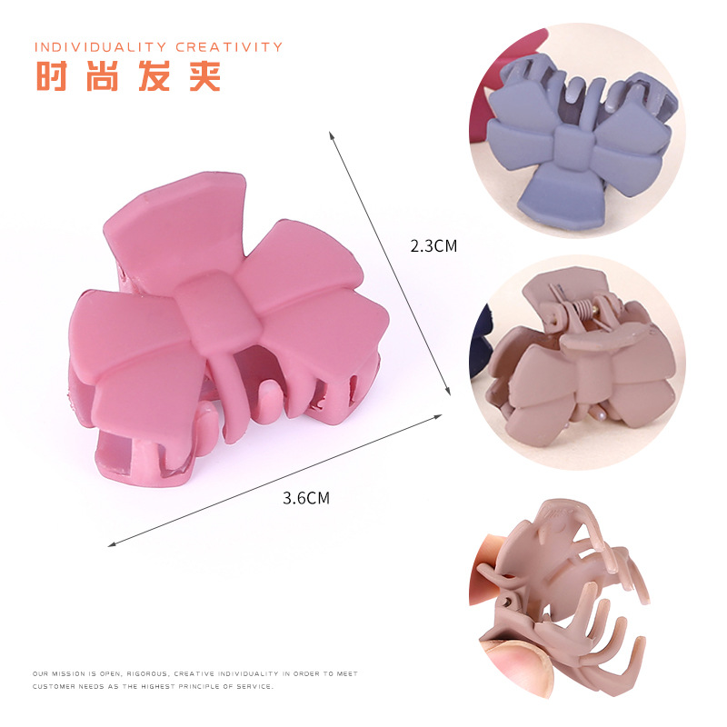 Manufacturers direct South Korea broken hair top clip clips hair ornaments personality solid color bowknot plastic headwear grips