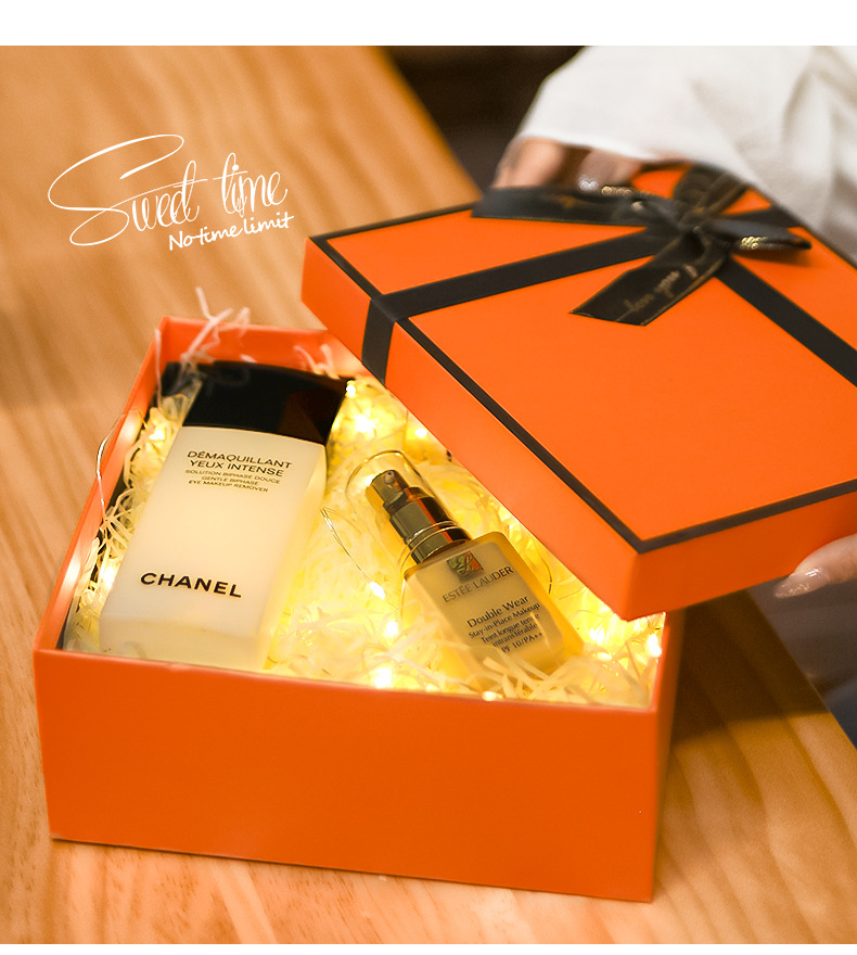 Bowknot Mother&#039;s Day Gift Box Orange Hand Gift Box Towel Lipstick Gift Gift Box Customization