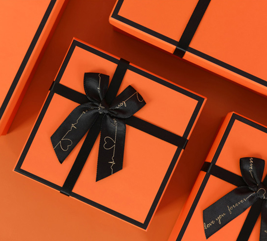 Bowknot Mother's Day Gift Box Orange Hand Gift Box Towel Lipstick Gift Gift Box Customization