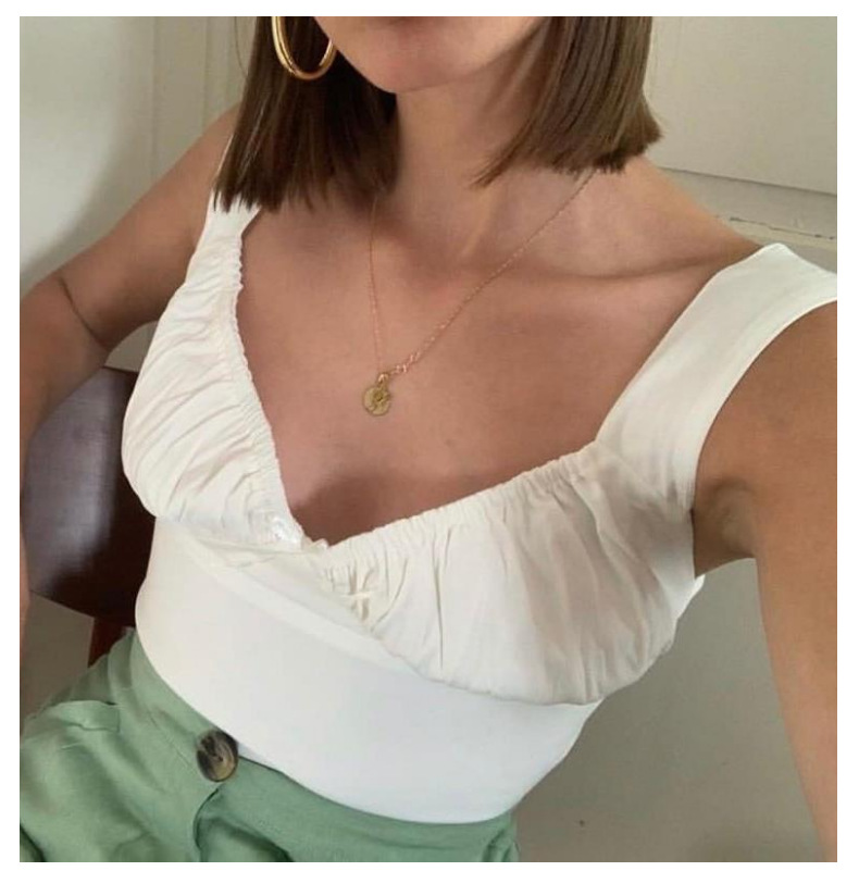 and American Crossborder 2020 Summer Hot Style Women's Sexy Bowknot Pleated Condole Belt U neck Small Vest Manufacturers