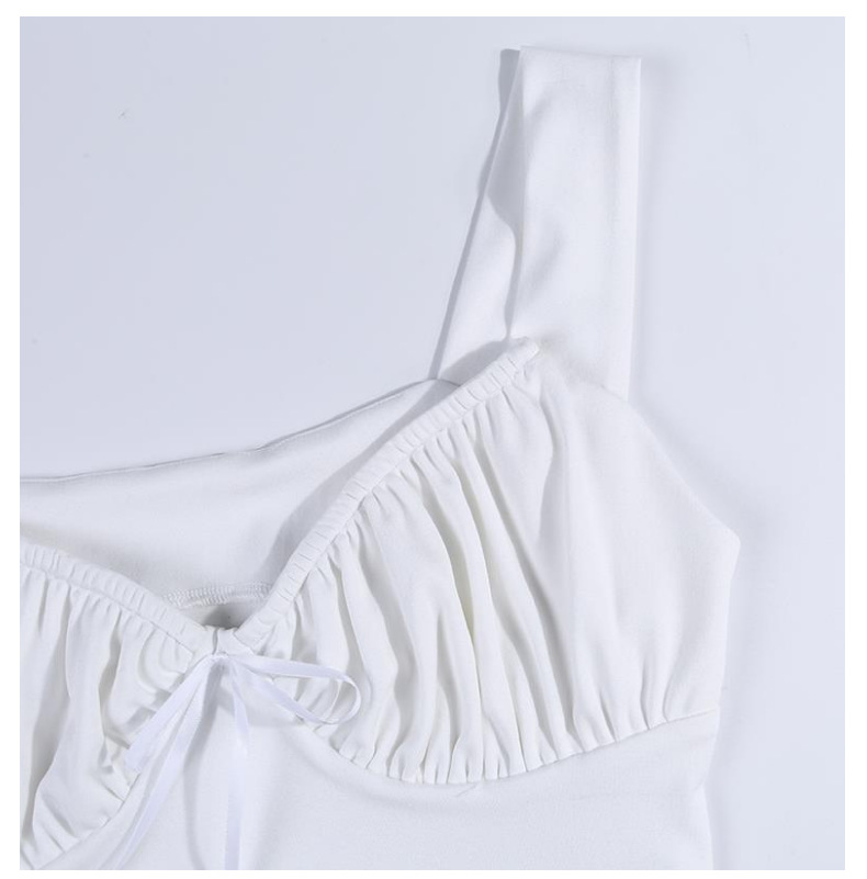 and American Crossborder 2020 Summer Hot Style Women's Sexy Bowknot Pleated Condole Belt U neck Small Vest Manufacturers