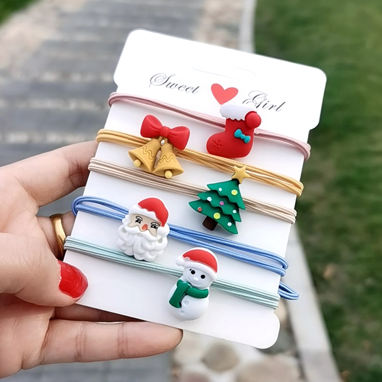 New Birth Year Hair Ring ThreeDimensional Christmas Tree Gift Hair Rope Female TwoinOne Bowknot Headband CrossBorder
