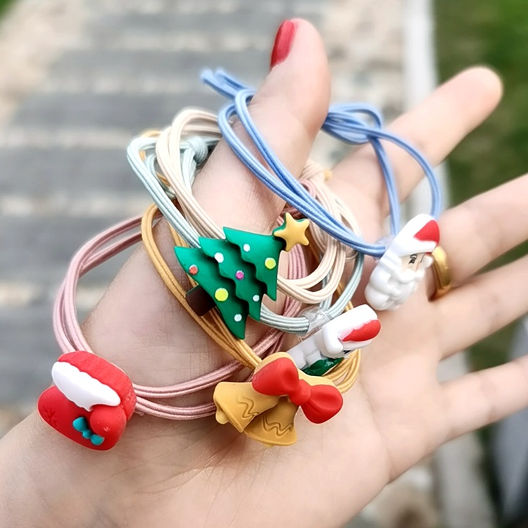 New Birth Year Hair Ring ThreeDimensional Christmas Tree Gift Hair Rope Female TwoinOne Bowknot Headband CrossBorder