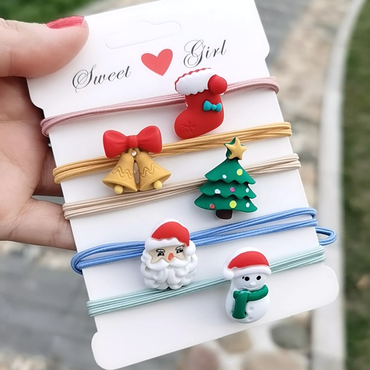 New Birth Year Hair Ring ThreeDimensional Christmas Tree Gift Hair Rope Female TwoinOne Bowknot Headband CrossBorder
