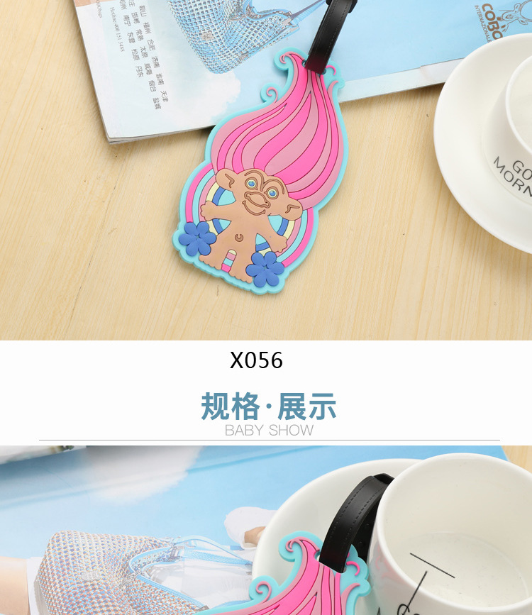 Environmental Protection Silicone Cartoon Cartoon Tag PVC Soft Rubber Baggage Tag Luggage Tag Custom Logo Manufacturer
