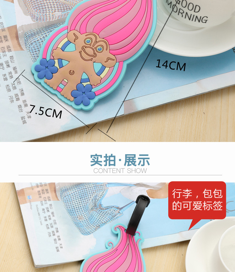 Environmental Protection Silicone Cartoon Cartoon Tag PVC Soft Rubber Baggage Tag Luggage Tag Custom Logo Manufacturer