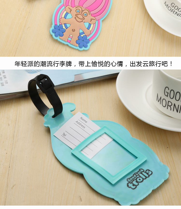 Environmental Protection Silicone Cartoon Cartoon Tag PVC Soft Rubber Baggage Tag Luggage Tag Custom Logo Manufacturer