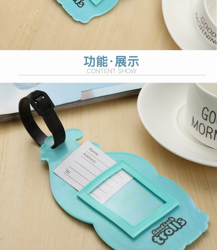 Environmental Protection Silicone Cartoon Cartoon Tag PVC Soft Rubber Baggage Tag Luggage Tag Custom Logo Manufacturer