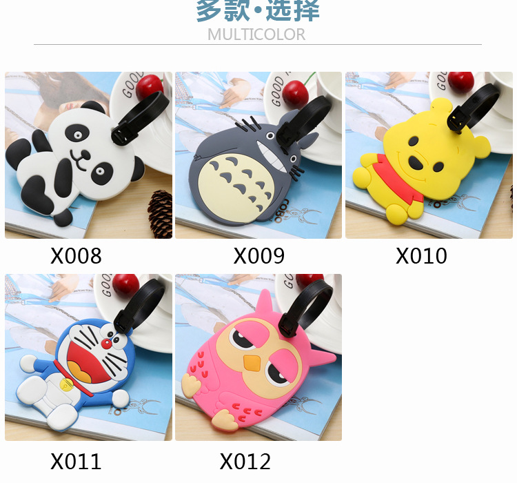 Cartoon Creative New Silicon Baggage Tag Personality Anime Luggage Consignment Tag Listing Factory Wholesale Customization