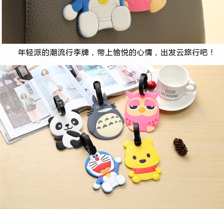 Cartoon Creative New Silicon Baggage Tag Personality Anime Luggage Consignment Tag Listing Factory Wholesale Customization
