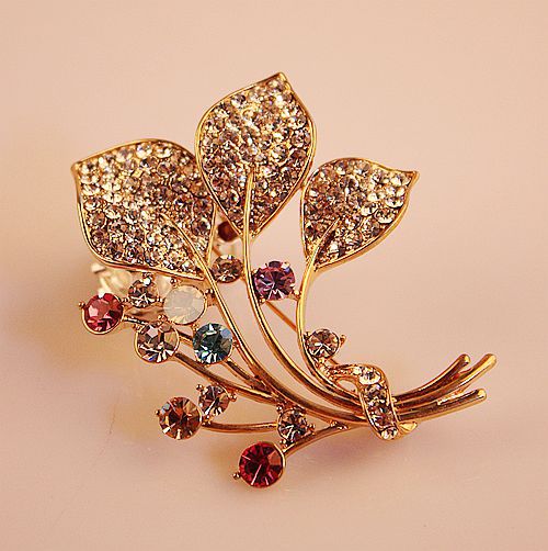 Boutique Luxury Color-Preserving Electroplating Ornament Silk Scarf Buckle Pin European and American Large Zircon Full Diamond Brooch Mixed Batch 10 Yuan Store