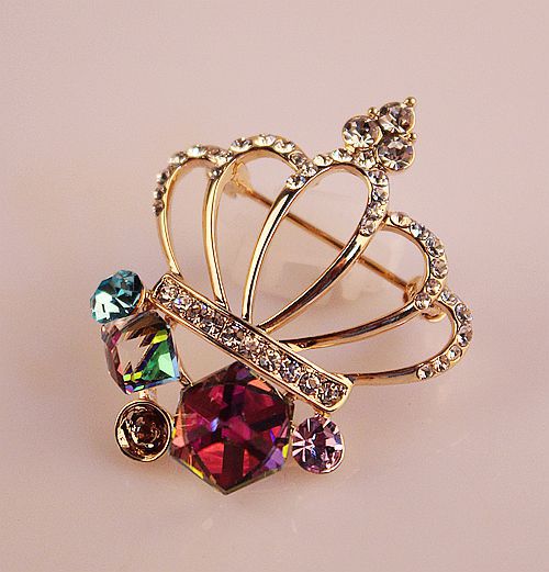 Boutique Luxury Color-Preserving Electroplating Ornament Silk Scarf Buckle Pin European and American Large Zircon Full Diamond Brooch Mixed Batch 10 Yuan Store