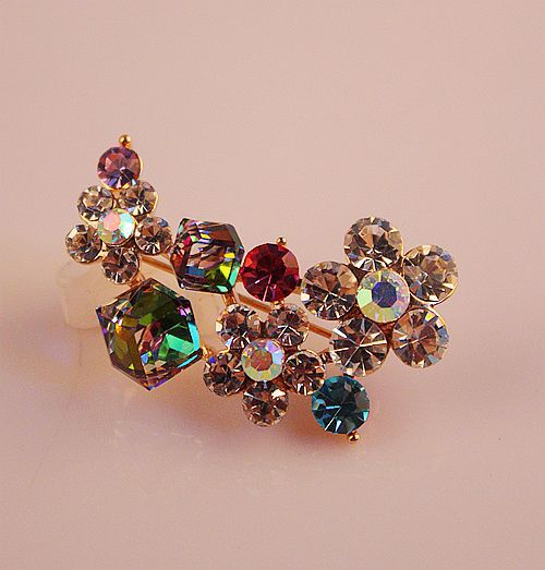 Boutique Luxury Color-Preserving Electroplating Ornament Silk Scarf Buckle Pin European and American Large Zircon Full Diamond Brooch Mixed Batch 10 Yuan Store