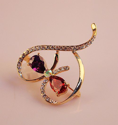 Boutique Luxury Color-Preserving Electroplating Ornament Silk Scarf Buckle Pin European and American Large Zircon Full Diamond Brooch Mixed Batch 10 Yuan Store