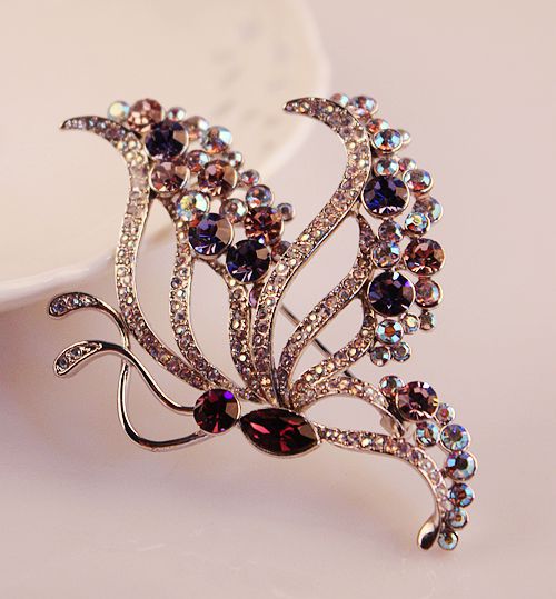 Boutique Luxury Color-Preserving Electroplating Ornament Silk Scarf Buckle Pin European and American Large Zircon Full Diamond Brooch Mixed Batch 10 Yuan Store