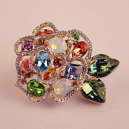 Boutique Luxury Color-Preserving Electroplating Ornament Silk Scarf Buckle Pin European and American Large Zircon Full Diamond Brooch Mixed Batch 10 Yuan Store