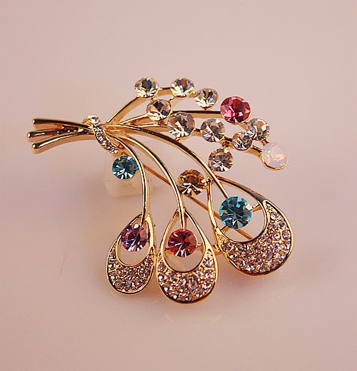 Boutique Luxury Color-Preserving Electroplating Ornament Silk Scarf Buckle Pin European and American Large Zircon Full Diamond Brooch Mixed Batch 10 Yuan Store