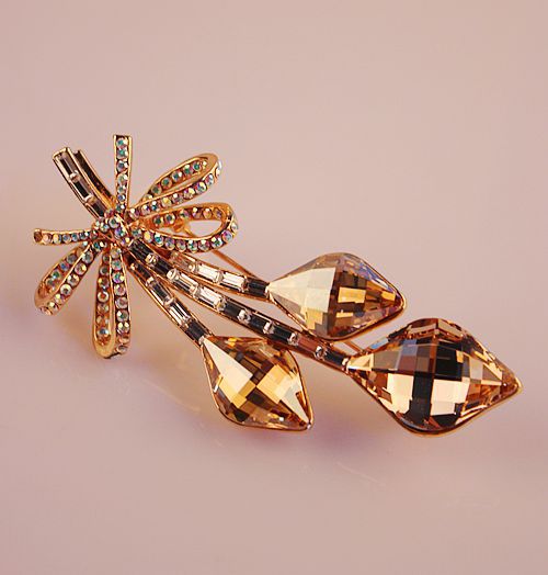 Boutique Luxury Color-Preserving Electroplating Ornament Silk Scarf Buckle Pin European and American Large Zircon Full Diamond Brooch Mixed Batch 10 Yuan Store
