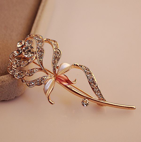Boutique Luxury Color-Preserving Electroplating Ornament Silk Scarf Buckle Pin European and American Large Zircon Full Diamond Brooch Mixed Batch 10 Yuan Store