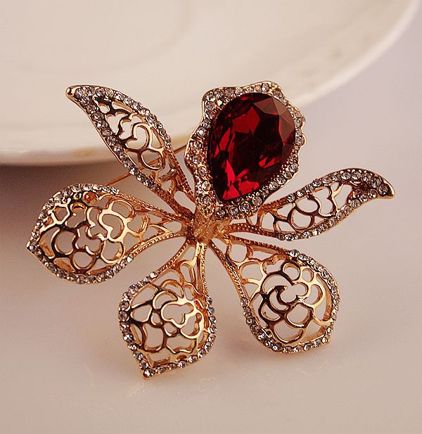 Boutique Luxury Color-Preserving Electroplating Ornament Silk Scarf Buckle Pin European and American Large Zircon Full Diamond Brooch Mixed Batch 10 Yuan Store