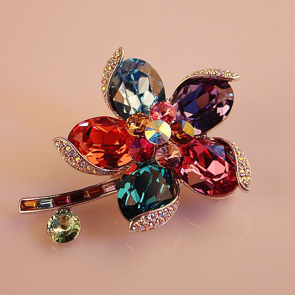 Boutique Luxury Color-Preserving Electroplating Ornament Silk Scarf Buckle Pin European and American Large Zircon Full Diamond Brooch Mixed Batch 10 Yuan Store