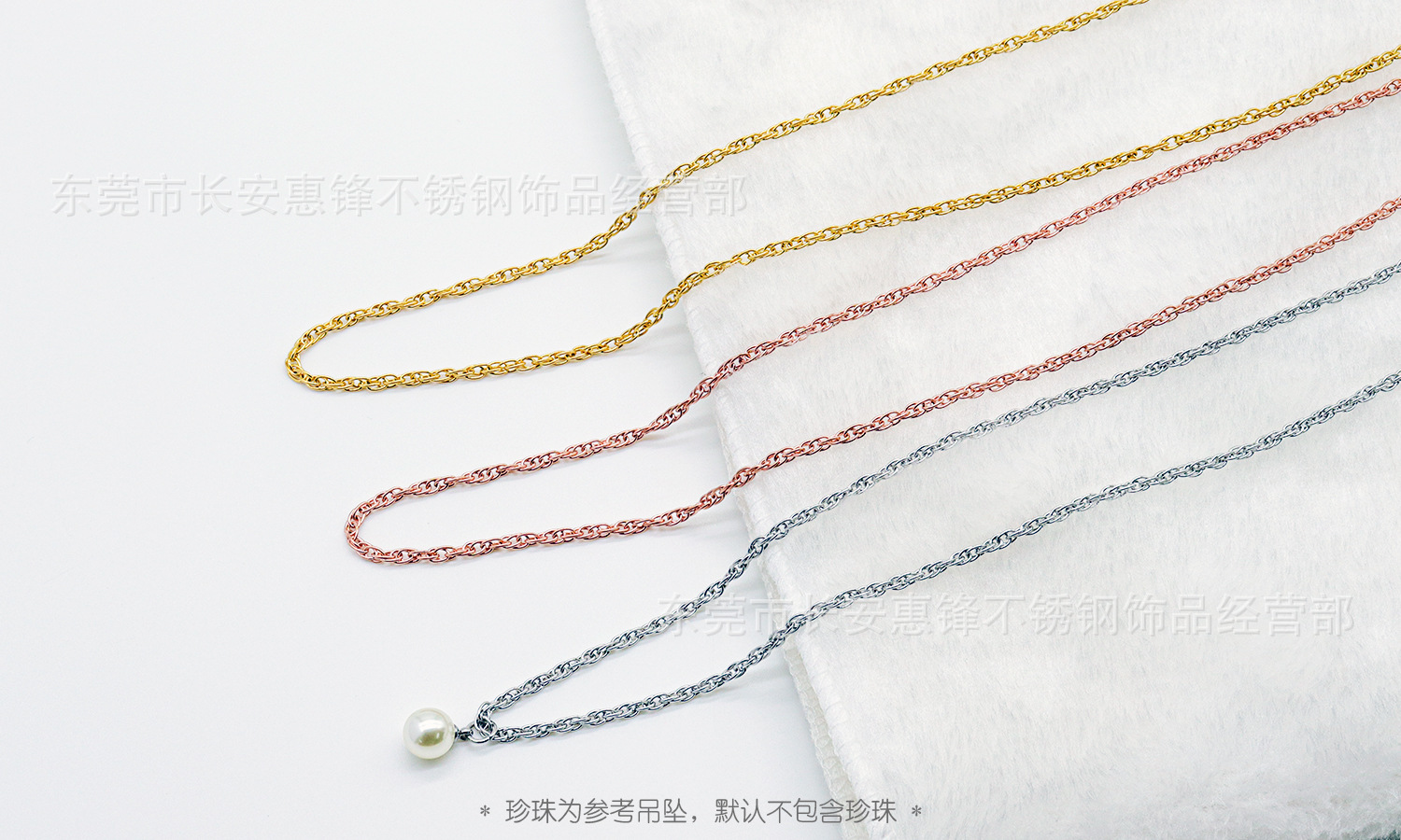 European and American Style Double Buckle Cross Necklace Titanium Steel Welding Port Double Cross Vacuum Electroplating Stainless Steel Clavicle Chain Sweater Chain
