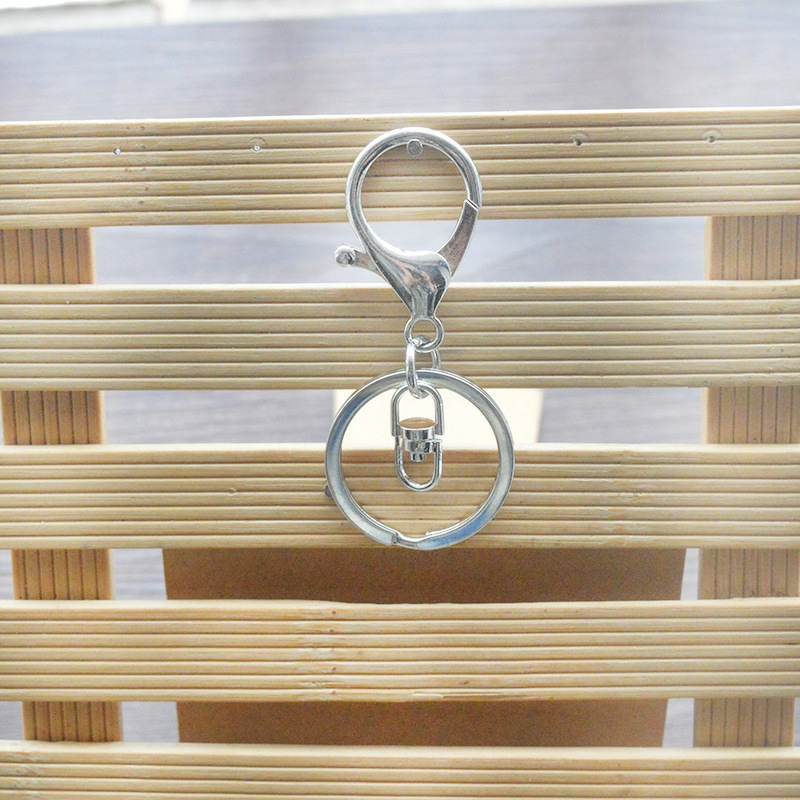 Metal Electroplating Keychain 8-Word Chain Three-Piece Key Chain Ornament Accessories Lobster Buckle Wholesale