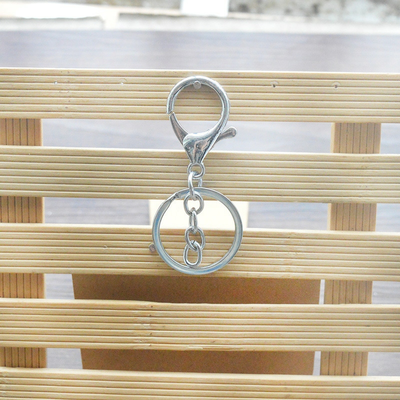 Metal Electroplating Keychain 8-Word Chain Three-Piece Key Chain Ornament Accessories Lobster Buckle Wholesale