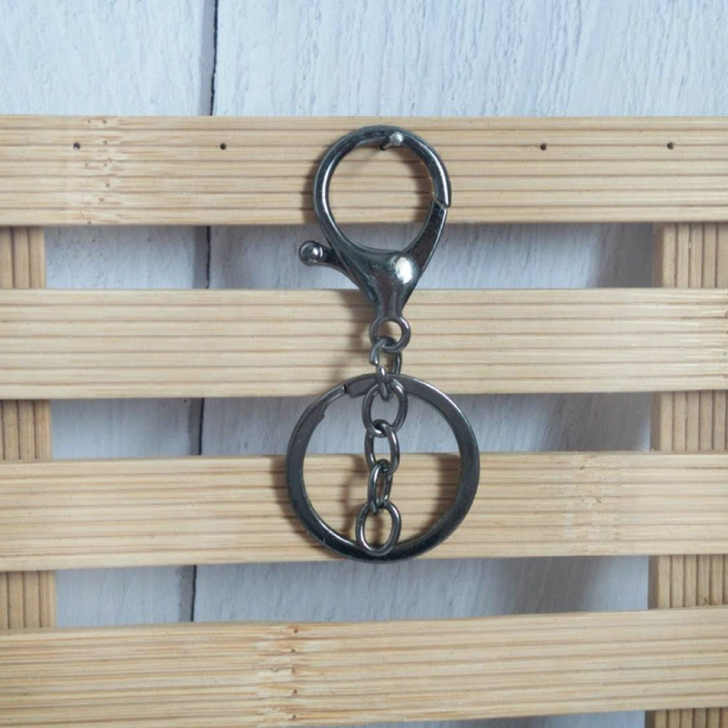 Metal Electroplating Keychain 8-Word Chain Three-Piece Key Chain Ornament Accessories Lobster Buckle Wholesale