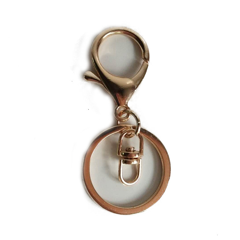 Metal Electroplating Keychain 8-Word Chain Three-Piece Key Chain Ornament Accessories Lobster Buckle Wholesale