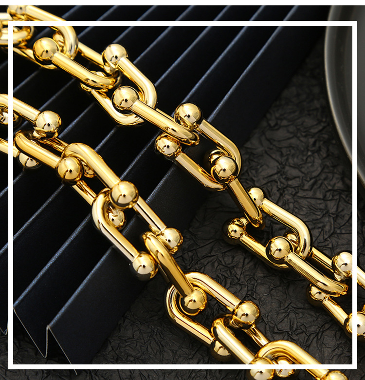 Open Chain Acrylic Chain U-Shaped Connecting Shackle Bamboo Joint Chain Buckle Earrings Ring Buckle Uvkc Electroplating Wholesale