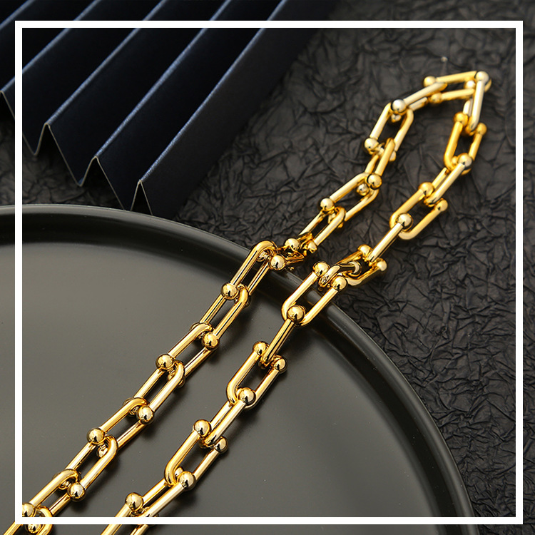 Open Chain Acrylic Chain U-Shaped Connecting Shackle Bamboo Joint Chain Buckle Earrings Ring Buckle Uvkc Electroplating Wholesale