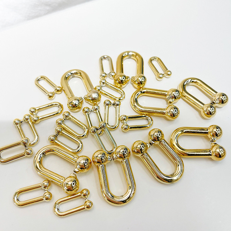 Open Chain Acrylic Chain U-Shaped Connecting Shackle Bamboo Joint Chain Buckle Earrings Ring Buckle Uvkc Electroplating Wholesale
