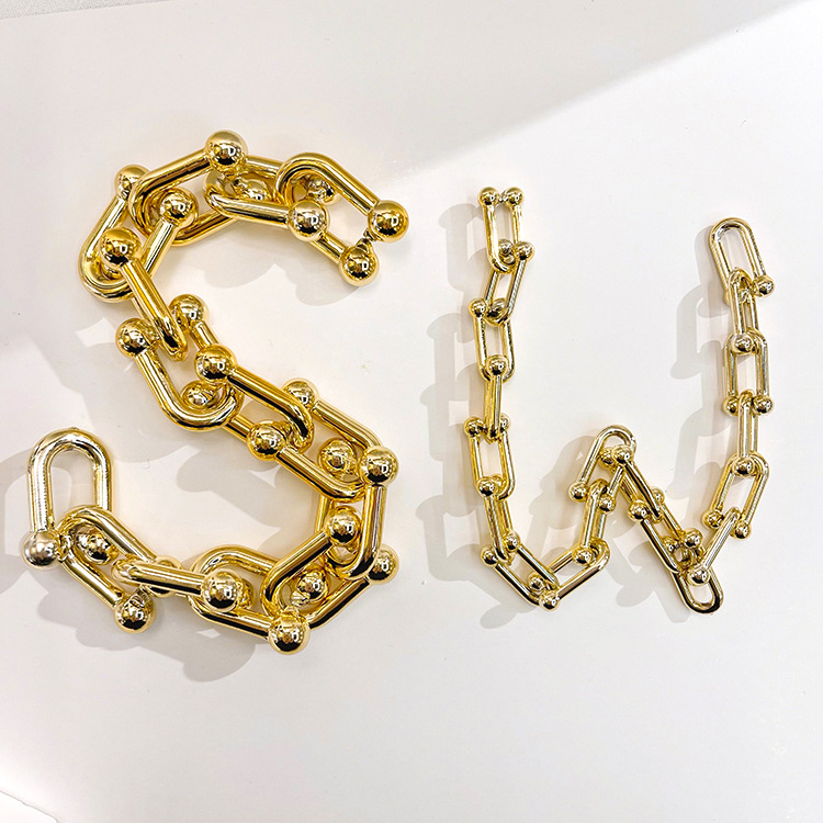 Open Chain Acrylic Chain U-Shaped Connecting Shackle Bamboo Joint Chain Buckle Earrings Ring Buckle Uvkc Electroplating Wholesale