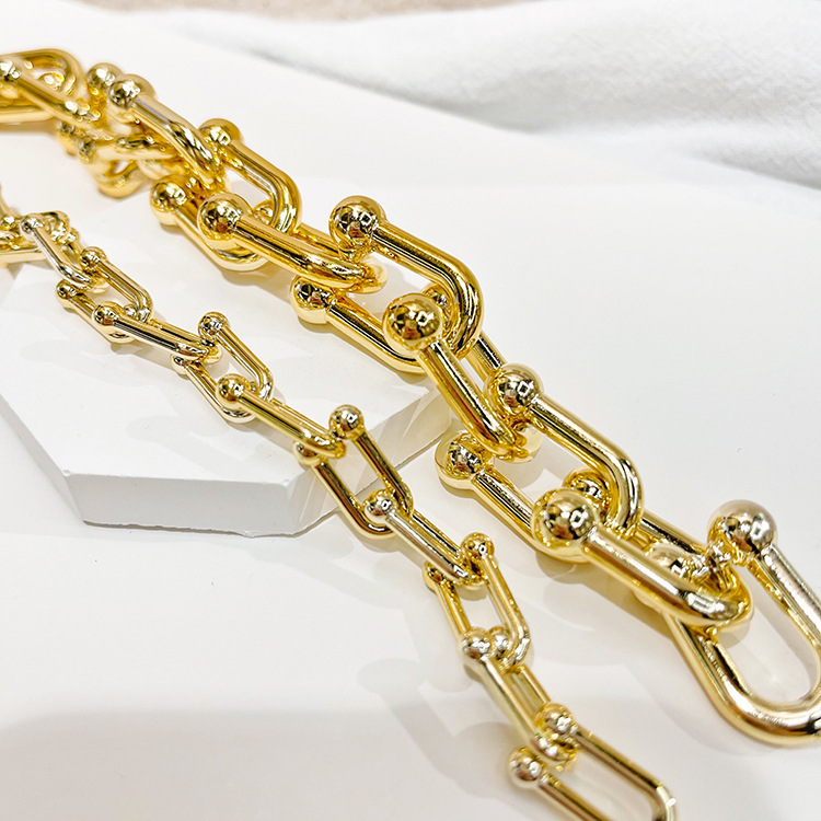 Open Chain Acrylic Chain U-Shaped Connecting Shackle Bamboo Joint Chain Buckle Earrings Ring Buckle Uvkc Electroplating Wholesale