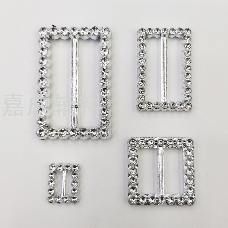 Belt Buckle Skirt Button ABS Electroplating Buckle Three-Gear Buckle Japanese Buckle Electroplated Silver Decorative 