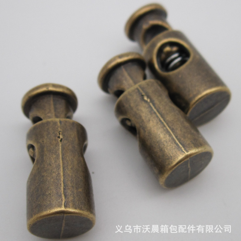 Spot Supply ABS Electroplating Faux-Metallic Bronze Cylinder Spring Fastener Single Hole String Clip down Jacket Slide Buckle Spot Supply ABS Electroplating Faux-Metallic Bronze Cylinder Spring Fastener Single Hole String Clip down Jacket Slide Buckle