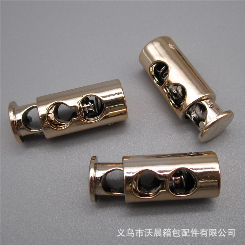 Spot Supply ABS Electroplating Faux-Metallic Bronze Cylinder Spring Fastener Single Hole String Clip down Jacket Slide Buckle Spot Supply ABS Electroplating Faux-Metallic Bronze Cylinder Spring Fastener Single Hole String Clip down Jacket Slide Buckle