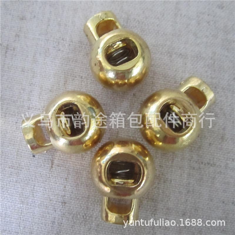 Spot Supply ABS Electroplating Faux-Metallic Bronze Cylinder Spring Fastener Single Hole String Clip down Jacket Slide Buckle Spot Supply ABS Electroplating Faux-Metallic Bronze Cylinder Spring Fastener Single Hole String Clip down Jacket Slide Buckle