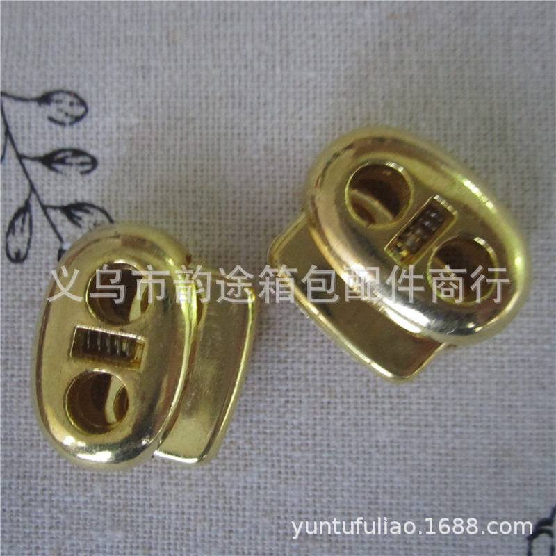 Spot Supply ABS Electroplating Faux-Metallic Bronze Cylinder Spring Fastener Single Hole String Clip down Jacket Slide Buckle Spot Supply ABS Electroplating Faux-Metallic Bronze Cylinder Spring Fastener Single Hole String Clip down Jacket Slide Buckle