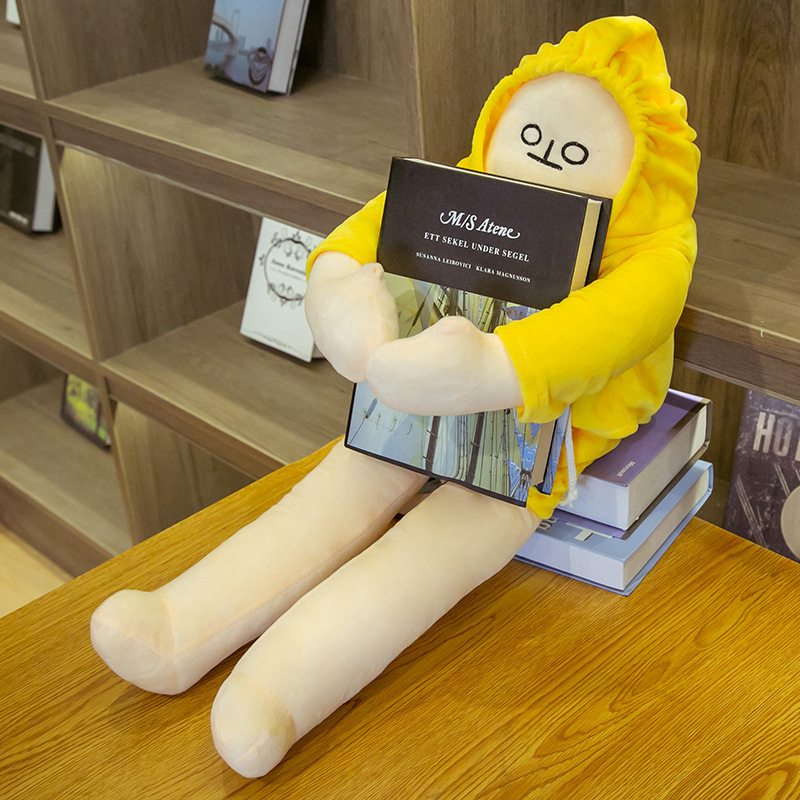 Cute Korean Healing Plush Toy Squatting Banana People&#039;s Expression Bag Doll Teenage Girl&#039;s Romance Doll Gift with Magnetic Buckle