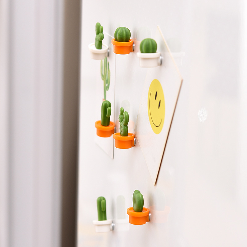 Cute Succulent Plant Creative Magnetic Buckle Cactus Refridgerator Magnets Magnetic Stickers Home Decorations