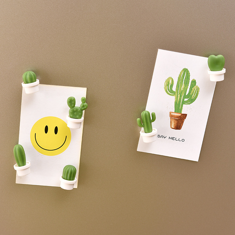 Cute Succulent Plant Creative Magnetic Buckle Cactus Refridgerator Magnets Magnetic Stickers Home Decorations