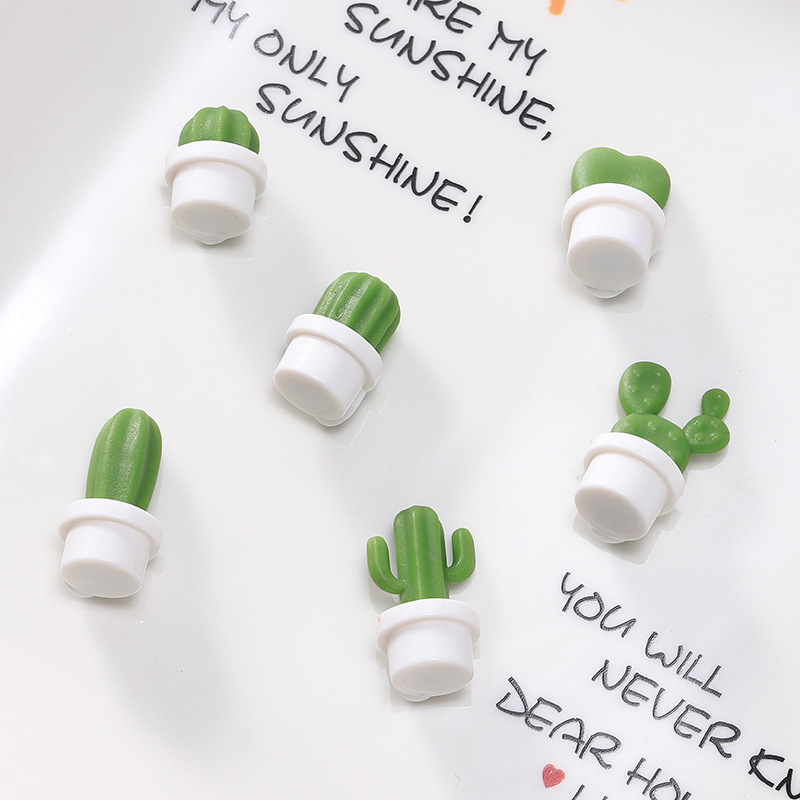 Cute Succulent Plant Creative Magnetic Buckle Cactus Refridgerator Magnets Magnetic Stickers Home Decorations