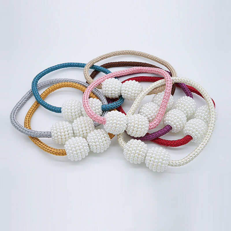 European-Style Curtain Accessories Simple Curtain Magnetic Buckle Pearl Rope Tie-Free Hook